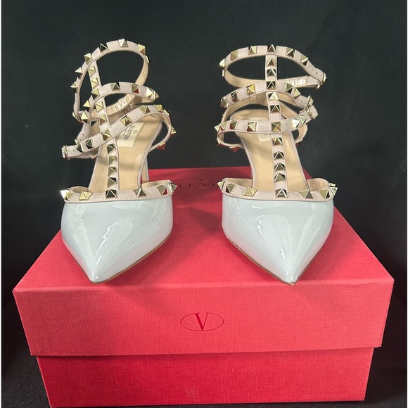 Valentino Rockstud Caged Pumps Pale Blue/Gray used in a size 42 65mm - Picture 15 of 15